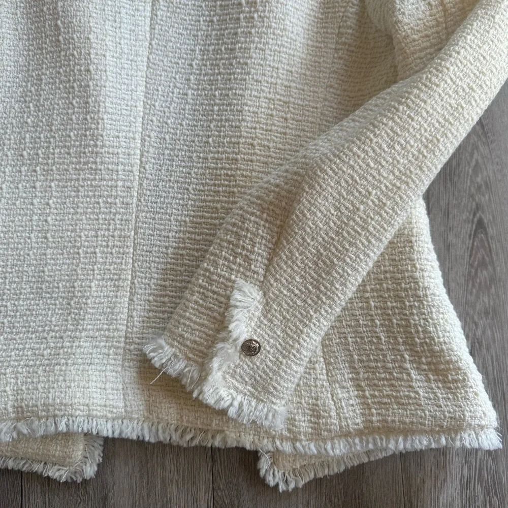 Cream Textured Jacket H&M New Without Tags Size XS - Picture 11 of 16